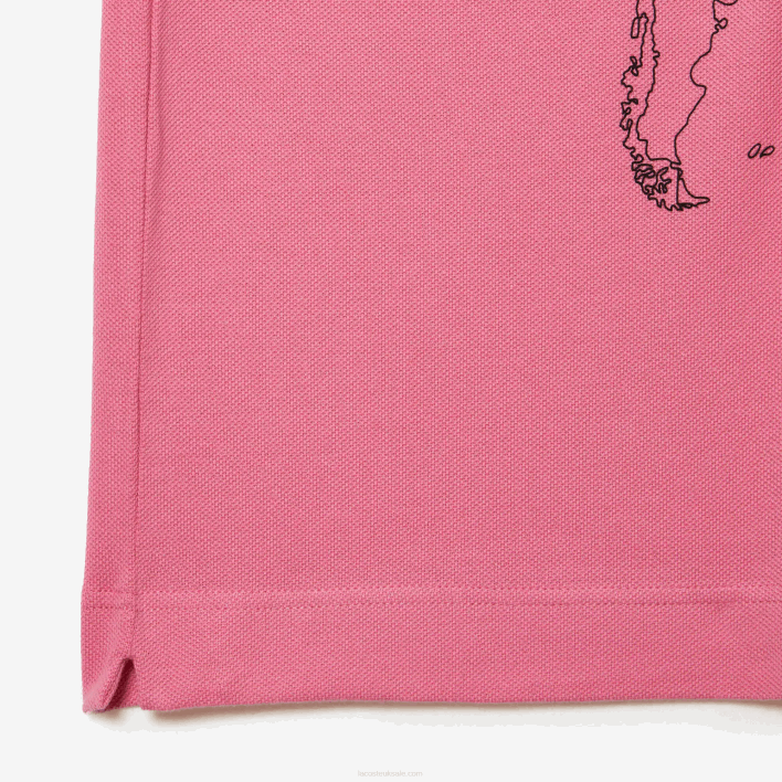 Lacoste Original L.12.12 Printed Organic Cotton Polo 646T113 Pink 2R3 Men