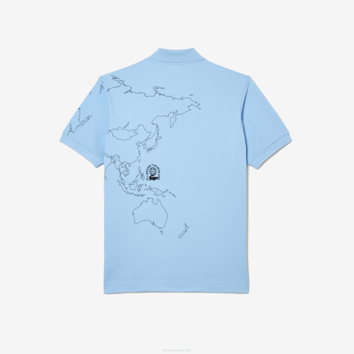 Lacoste Original L.12.12 Printed Organic Cotton Polo 646T33 Blue HBP Men