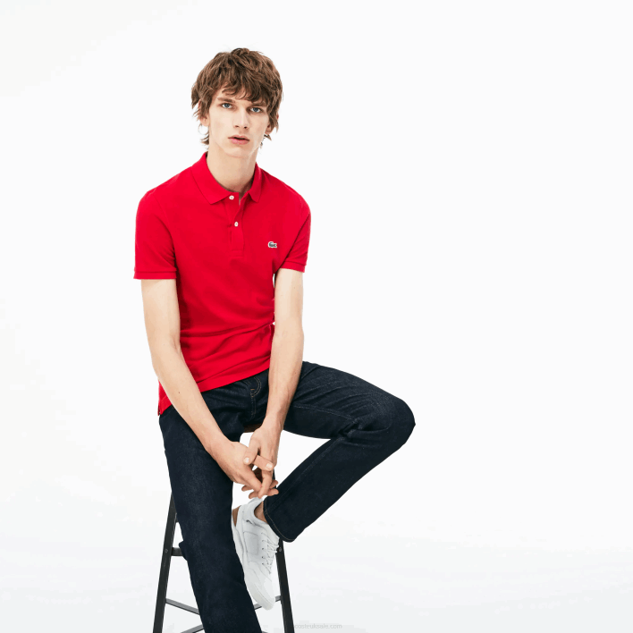 Lacoste Original L.12.12 Slim Fit Polo 646T752 Red 240 Men