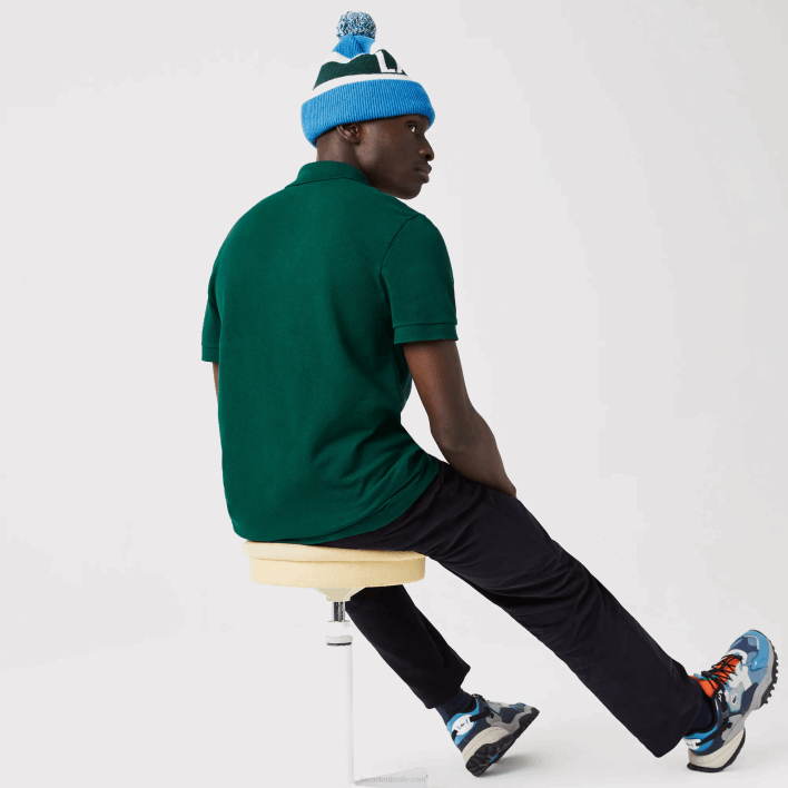 Lacoste Regular Fit Crocodiles Organic Cotton Polo Shirt 646T843 Green 3M2 Men