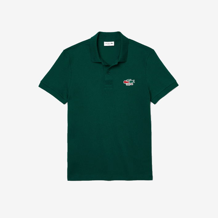 Lacoste Regular Fit Crocodiles Organic Cotton Polo Shirt 646T843 Green 3M2 Men
