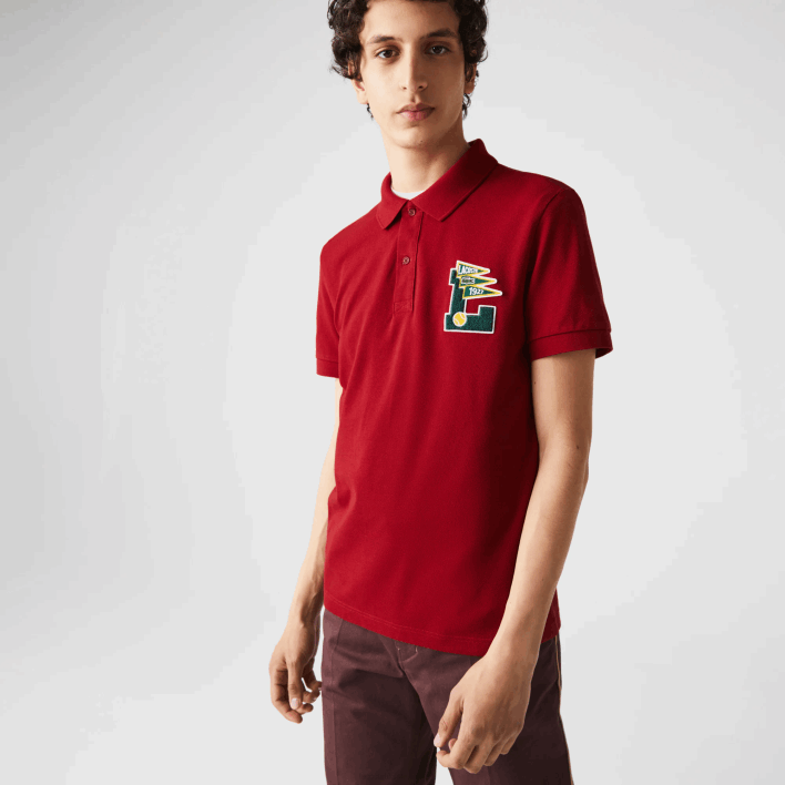 Lacoste Regular Fit L Badge Cotton Pique Polo 646T895 Red 5SX Men
