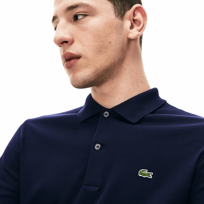 Lacoste Regular Fit Pima Cotton Long Sleeve Polo 646T860 Navy Blue 166 Men