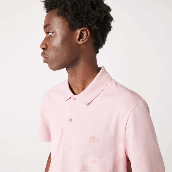 Lacoste Regular Fit Stretch Organic Cotton Polo 646T932 Pink HCQ Men