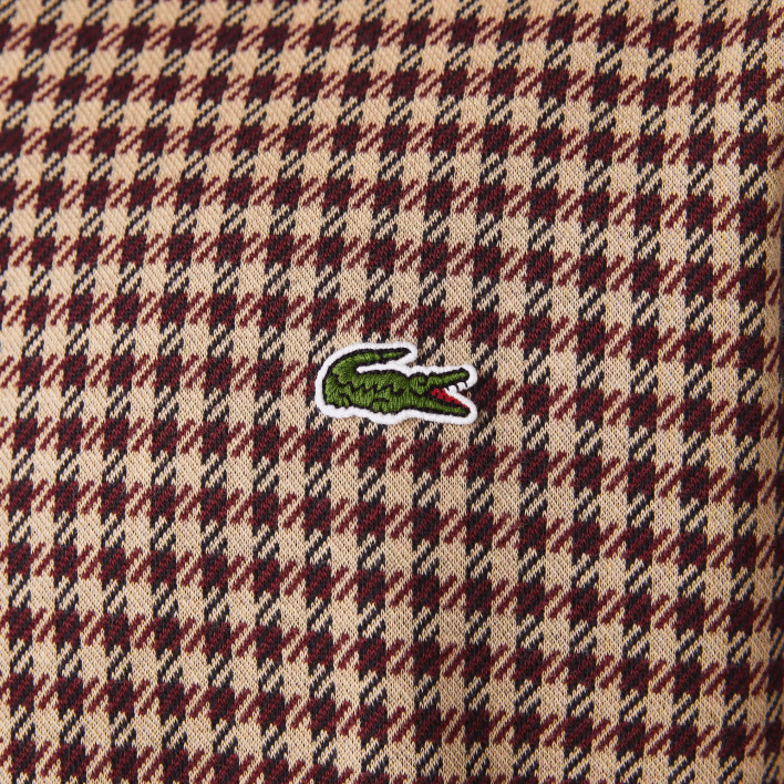 Lacoste Relaxed Fit Tartan Print Polo 646T924 Beige Navy Blue Bordeaux V40 Men