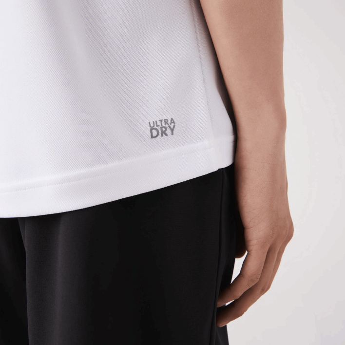 Lacoste SPORT Breathable Abrasion-Resistant Interlock Polo 646T164 White 001 Men