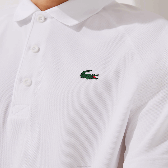 Lacoste SPORT Breathable Abrasion-Resistant Interlock Polo 646T164 White 001 Men