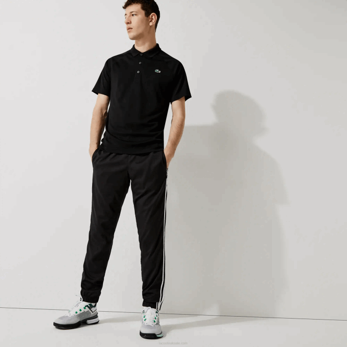 Lacoste SPORT Breathable Abrasion-Resistant Interlock Polo 646T165 Black 031 Men