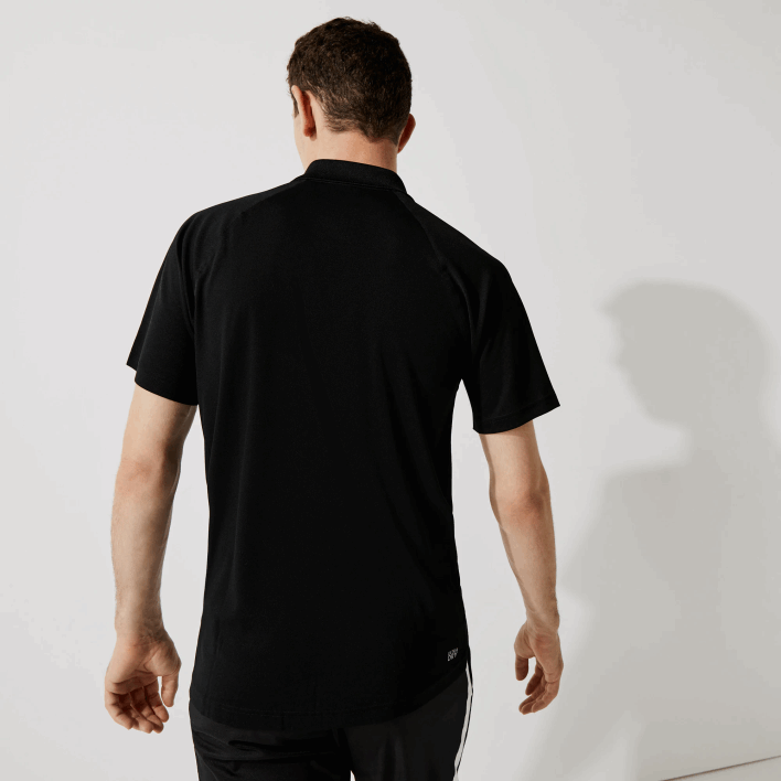 Lacoste SPORT Breathable Abrasion-Resistant Interlock Polo 646T165 Black 031 Men