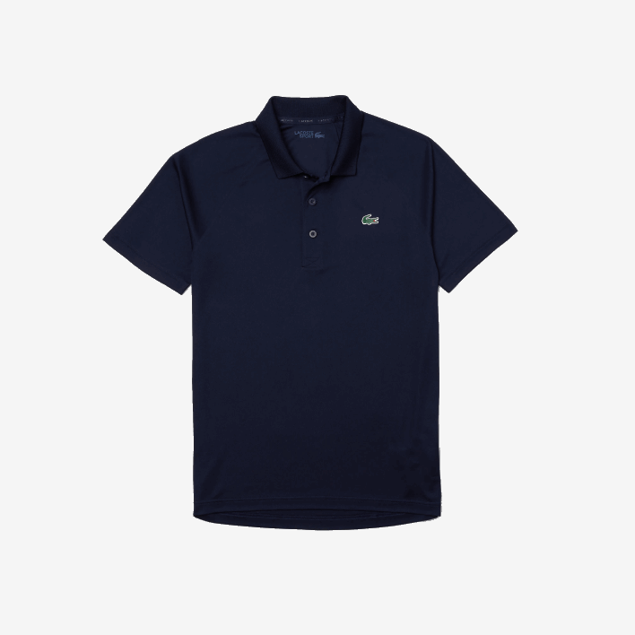 Lacoste SPORT Breathable Abrasion-Resistant Interlock Polo 646T166 Navy Blue 166 Men