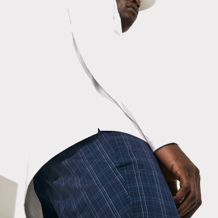 Lacoste SPORT Breathable Golf Polo 646T847 White Navy Blue 522 Men