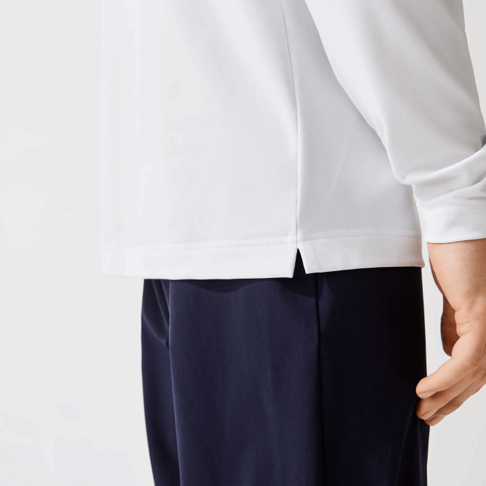 Lacoste SPORT Breathable Golf Polo 646T847 White Navy Blue 522 Men