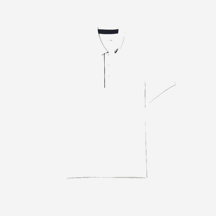 Lacoste SPORT Jersey Golf Polo Shirt 646T595 White Navy Blue 522 Men