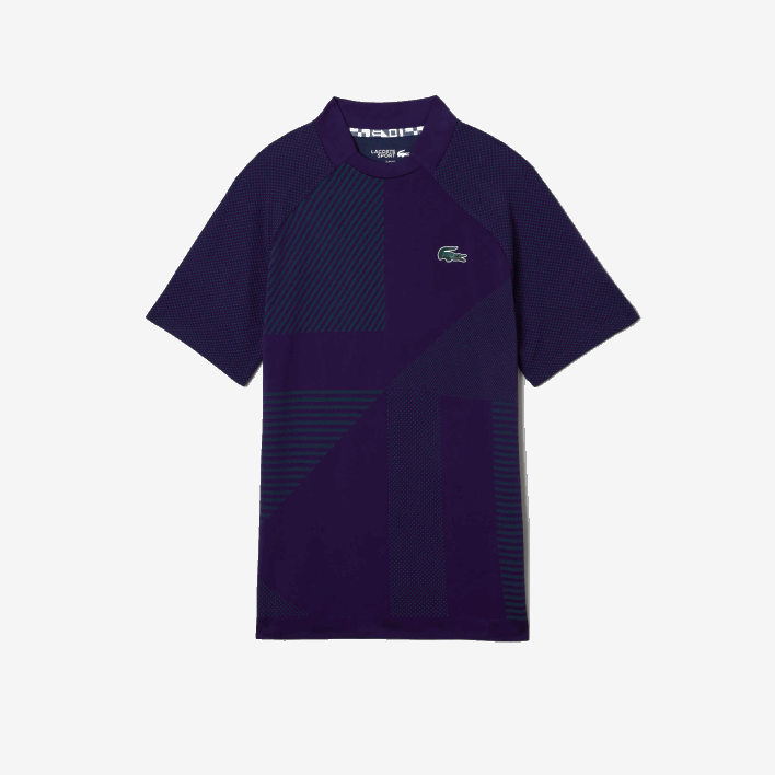 Lacoste SPORT Slim Fit Seamless Tennis Polo 646T773 Purple Green XD4 Men