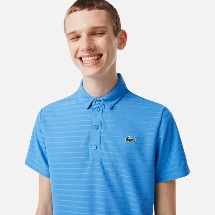 Lacoste SPORT Textured Breathable Golf Polo 646T67 Blue L99 Men