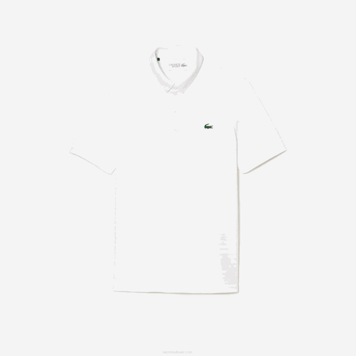 Lacoste SPORT Textured Breathable Golf Polo 646T69 White 001 Men