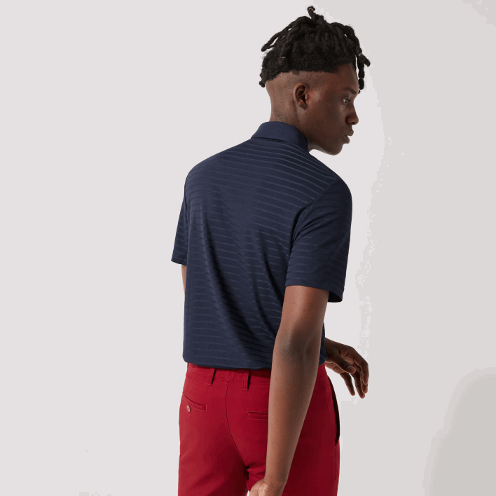 Lacoste SPORT Textured Breathable Golf Polo 646T70 Navy Blue 166 Men