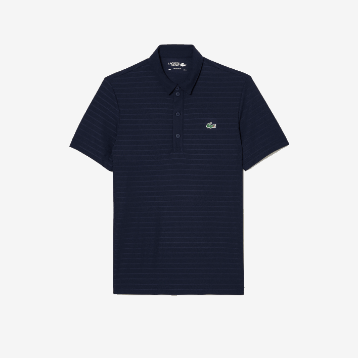 Lacoste SPORT Textured Breathable Golf Polo 646T70 Navy Blue 166 Men