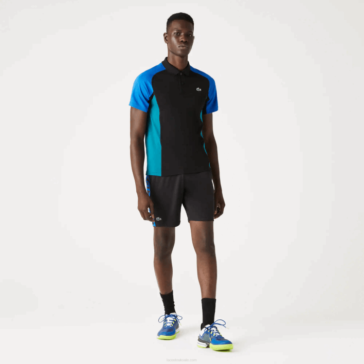 Lacoste SPORT Thermo-Regulating Pique Tennis Polo 646T780 Blue Black Green Y57 Men