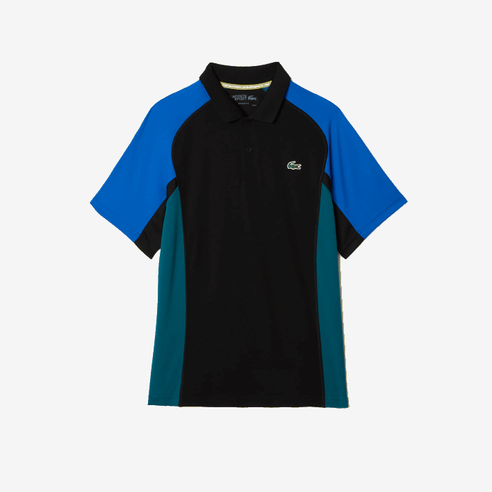 Lacoste SPORT Thermo-Regulating Pique Tennis Polo 646T780 Blue Black Green Y57 Men