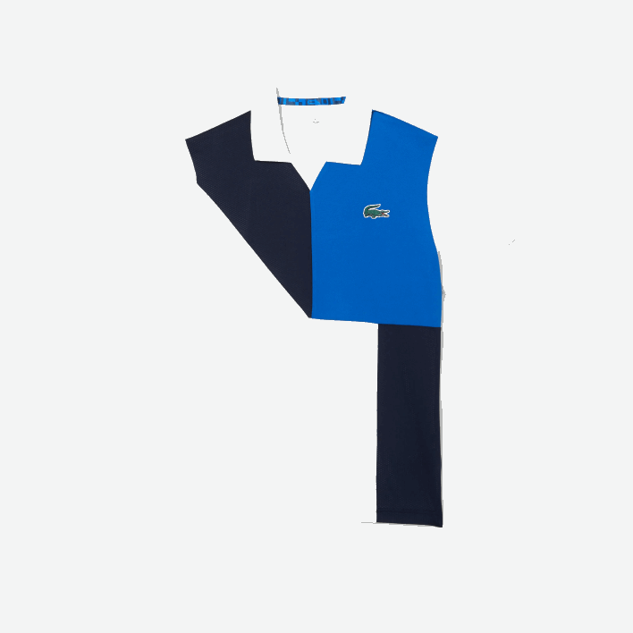 Lacoste SPORT Ultra-Dry Pique Tennis Polo 646T785 White Black Blue X87 Men