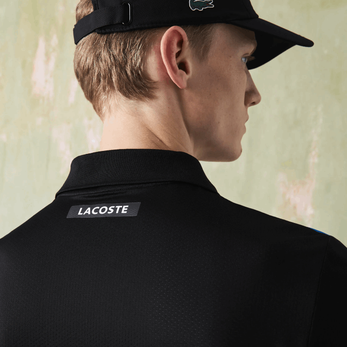 Lacoste SPORT Ultra-Dry Pique Tennis Polo 646T786 Black Blue White 7KE Men