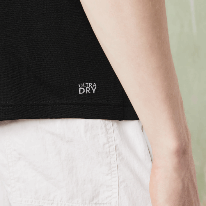 Lacoste SPORT Ultra-Dry Pique Tennis Polo 646T786 Black Blue White 7KE Men