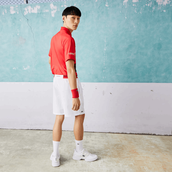 Lacoste SPORT x Novak Djokovic Light Stretch Shorts 646T1533 White 001 Men