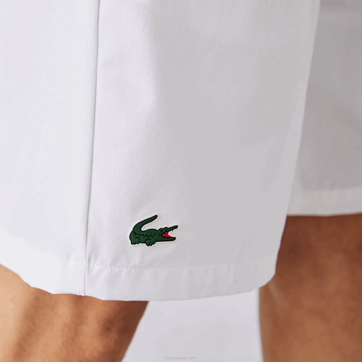 Lacoste SPORT x Novak Djokovic Light Stretch Shorts 646T1533 White 001 Men