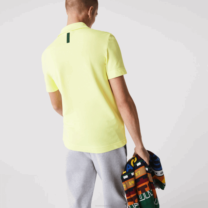 Lacoste Slim Fit Organic Stretch Cotton Pique Polo 646T600 Flashy Yellow TUK Men
