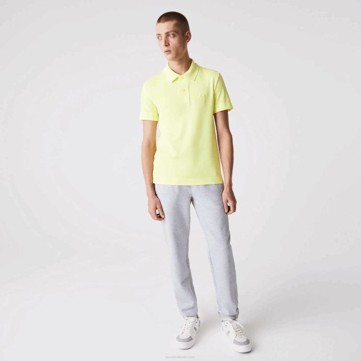 Lacoste Slim Fit Organic Stretch Cotton Pique Polo 646T600 Flashy Yellow TUK Men