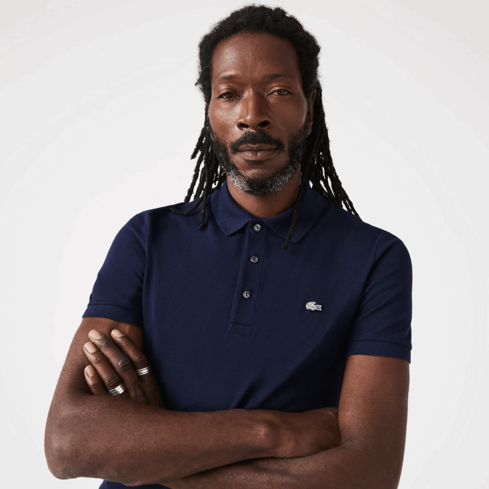 Lacoste Slim Fit Petit Pique Stretch Polo 646T563 Navy Blue 166 Men