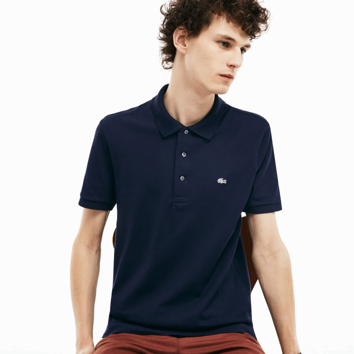 Lacoste Slim Fit Petit Pique Stretch Polo 646T563 Navy Blue 166 Men