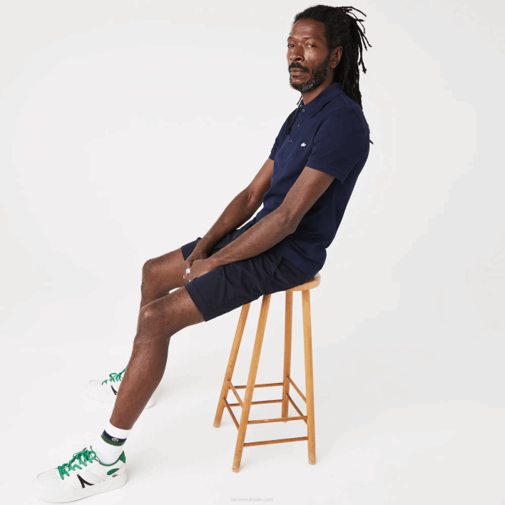 Lacoste Slim Fit Petit Pique Stretch Polo 646T563 Navy Blue 166 Men
