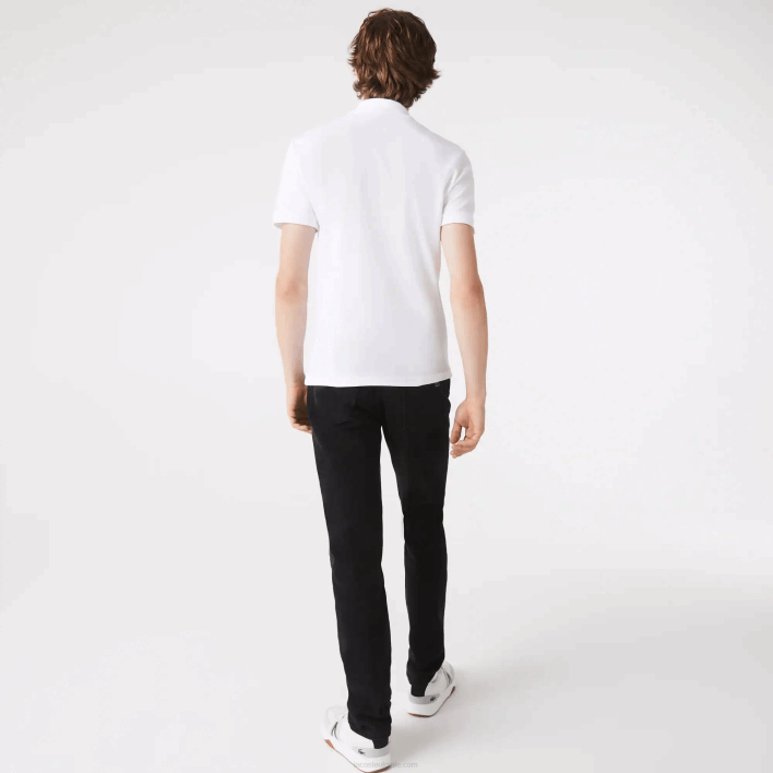 Lacoste Slim Fit Petit Pique Stretch Polo 646T564 White 001 Men