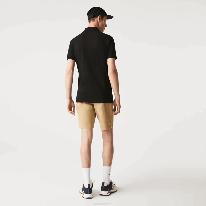 Lacoste Slim Fit Petit Pique Stretch Polo 646T565 Black 031 Men