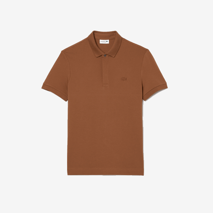 Lacoste Smart Paris Stretch Cotton Pique Polo 646T117 Light Brown LFA Men