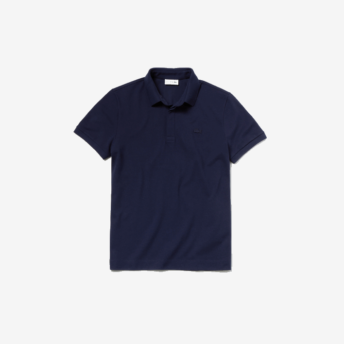 Lacoste Smart Paris Stretch Cotton Pique Polo 646T611 Navy Blue 166 Men