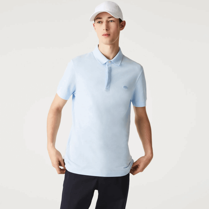 Lacoste Smart Paris Stretch Cotton Pique Polo 646T632 Light Blue T01 Men