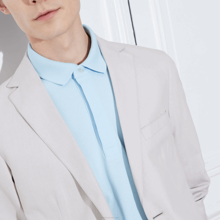 Lacoste Smart Paris Stretch Cotton Pique Polo 646T632 Light Blue T01 Men