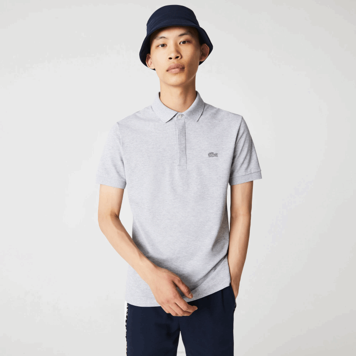 Lacoste Smart Paris Stretch Cotton Pique Polo 646T659 Grey Chine CCA Men