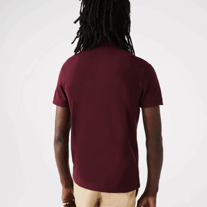 Lacoste Smart Paris Stretch Cotton Pique Polo 646T764 Bordeaux SXL Men