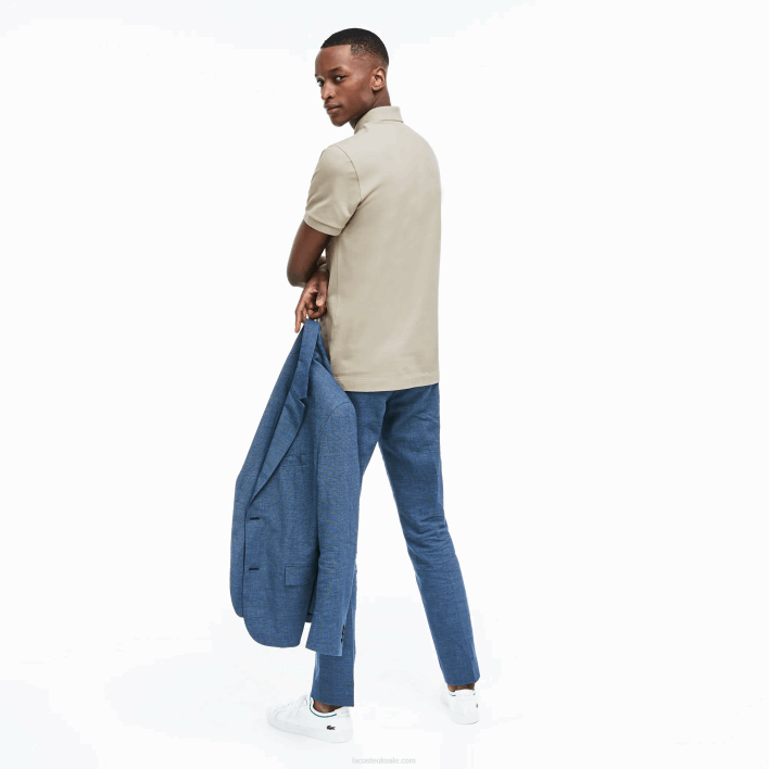 Lacoste Smart Paris Stretch Cotton Pique Polo 646T79 Beige AE0 Men