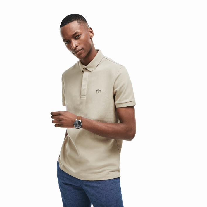 Lacoste Smart Paris Stretch Cotton Pique Polo 646T79 Beige AE0 Men