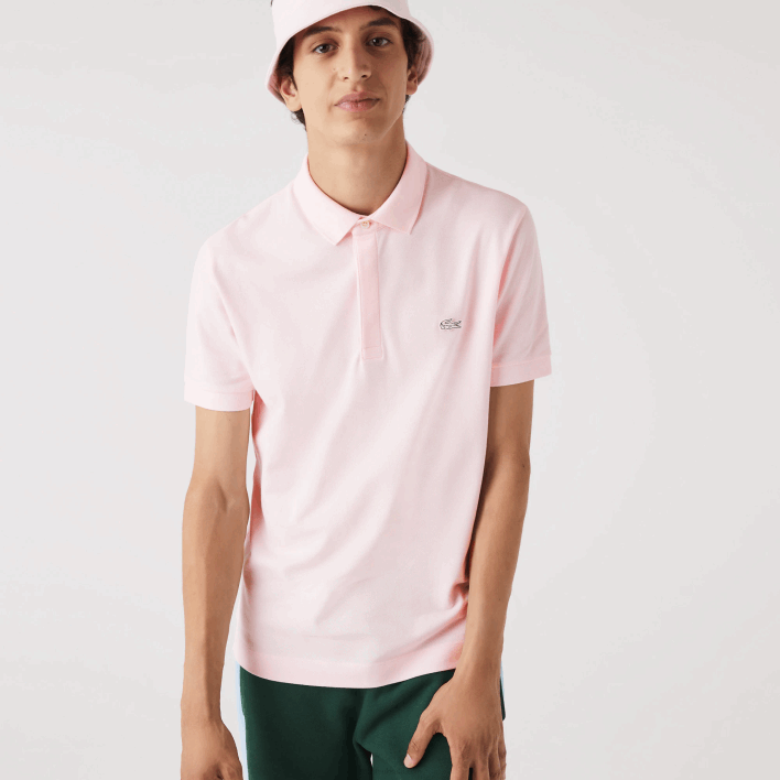 Lacoste Smart Paris Stretch Cotton Pique Polo 646T835 Light Pink T03 Men