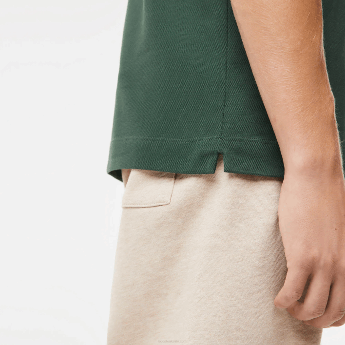 Lacoste Smart Paris Stretch Cotton Pique Polo 646T854 Green 5HX Men