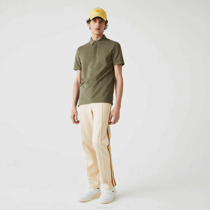 Lacoste Smart Paris Stretch Cotton Pique Polo 646T926 Khaki Green 316 Men