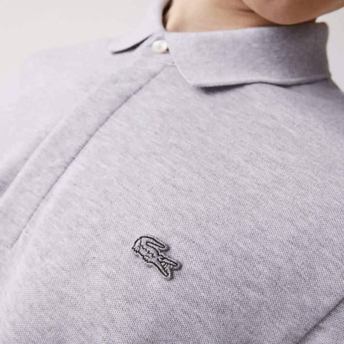 Lacoste Smart Paris long sleeve stretch cotton pique Polo 646T668 Grey Chine CCA Men