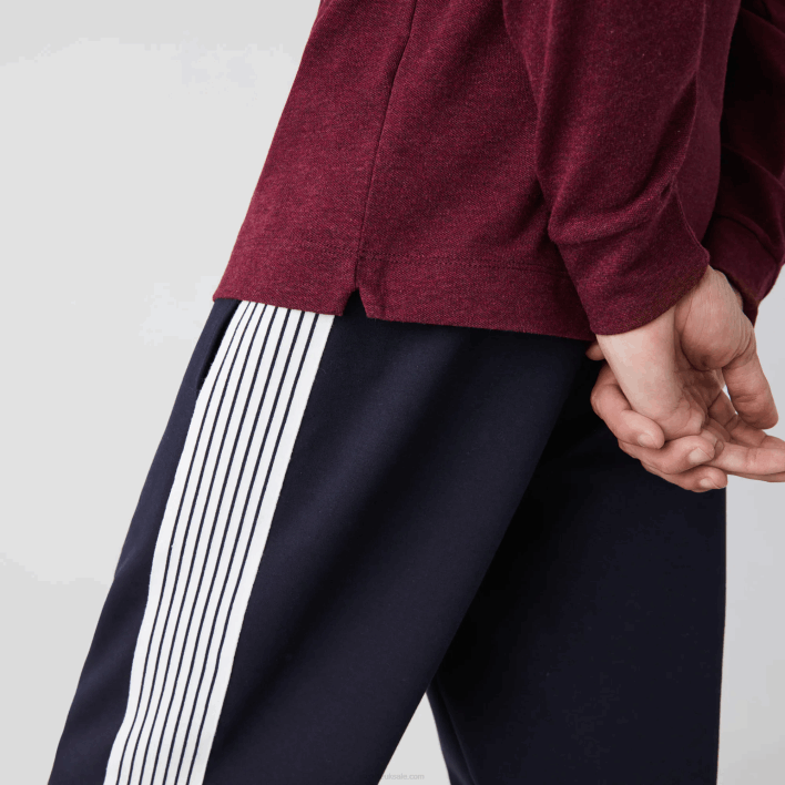 Lacoste Smart Paris long sleeve stretch cotton pique Polo 646T810 Bordeaux SXL Men