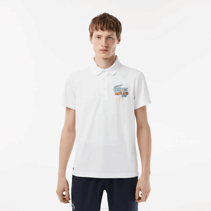 Lacoste Sport Miami Open Edition Pique Polo 646T205 White 001 Men